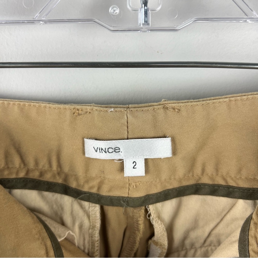 NWT Vince Tan Wide Flare-Leg Flat Front Chino Pants - Picture 6 of 7